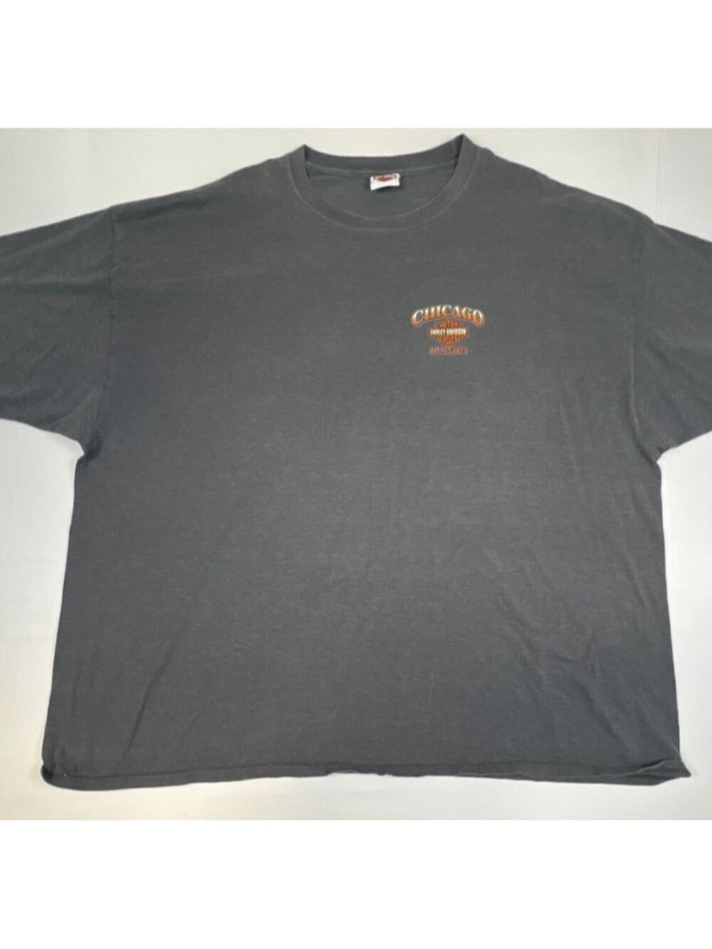 Harley-Davidson Chicago T-Shirt 4XL Hanes Beefy-Y Gray Graphic Skyline Cotton